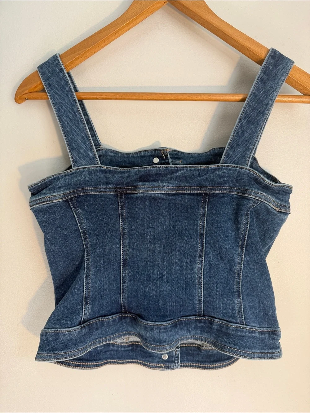 White House Black Market Denim Button-Front Tank Top, 4 - Picture 3 of 3